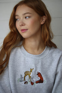 Embroidered Woodland Animals sweater