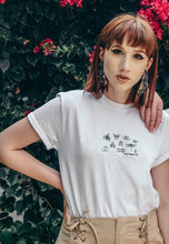 Load image into Gallery viewer, Stop buggin me slogan embroidered organic t-shirt